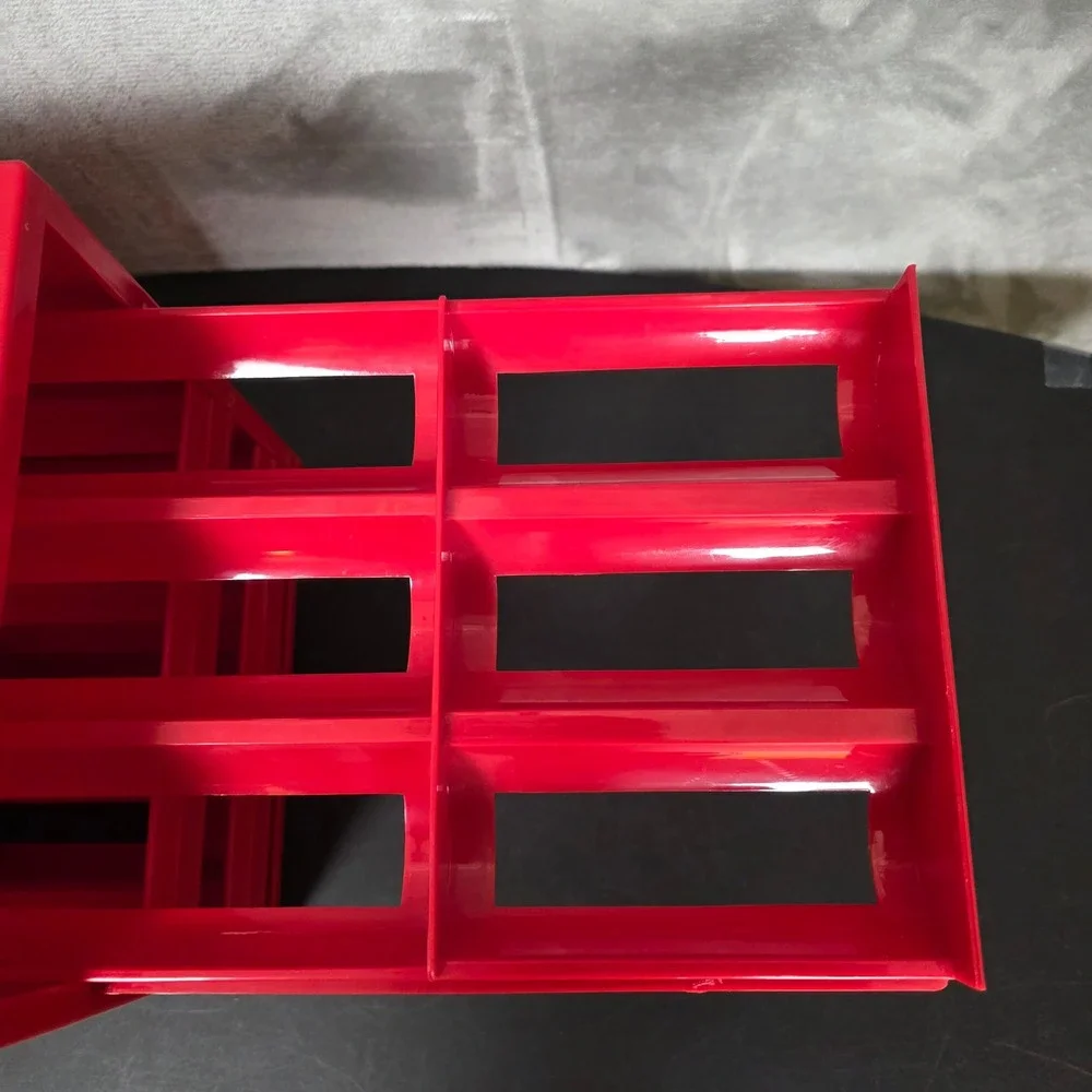 YouCopia SpiceStack 18-Bottle Spice Rack 3-Drawer Red Good Kitchen Utility Meal